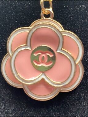 CC Pink Enamel Camellia Charm